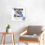 Pittura su tela con nome e anno, personalizzata, ufficialmente in pensione, regalo di addio per il collega in pensione.