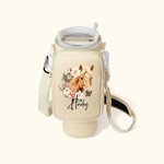 Personalized Birth Flower Horse Birthmark Name Water Bottle Carrier Bag with Pouch and Adjustable Strap for 40oz Stanley Birthday Gift for Women