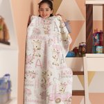 Personalised Cute Floral Giraffe Soft Throw Blanket with Initial and Name Nursery Decor Baby Shower Birthday Gift for Kids Newborns