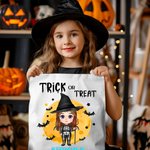 Gepersonaliseerde Cartoon Karakter Trick Or Treat Herbruikbare Canvas Draagtas met Naam Halloween Cadeau voor Jongens Meisjes