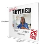 Pittura su tela con nome e anno, personalizzata, ufficialmente in pensione, regalo di addio per il collega in pensione.