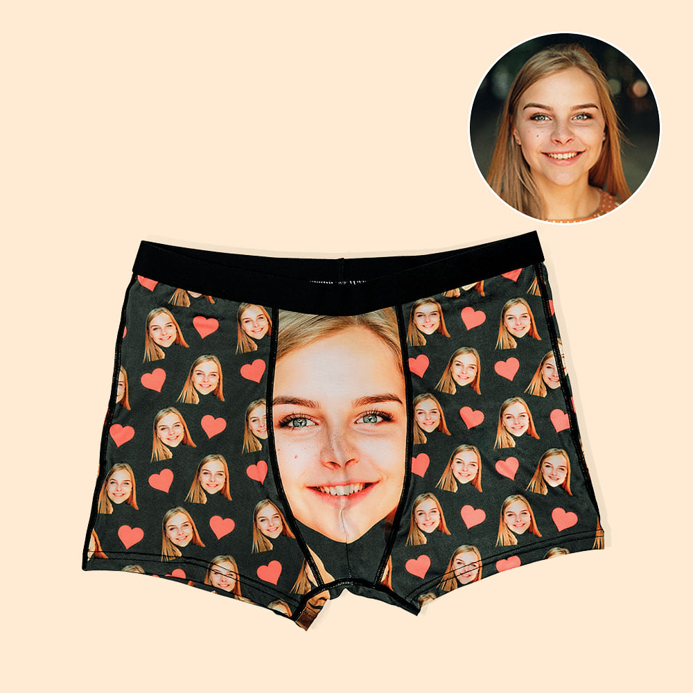 Personalized Love Boxer Brief with Photo Valentine's Day Gift