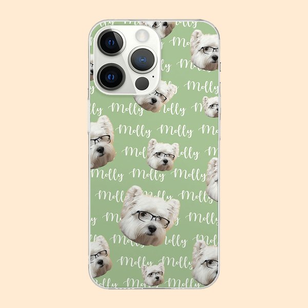 Personalised Funny Cat Dog Pet Face Name Phone Case for iPhone Birthday Christmas Gift for Pet Lover Owner