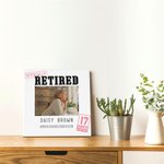 Pittura su tela con nome e anno, personalizzata, ufficialmente in pensione, regalo di addio per il collega in pensione.