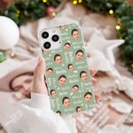 Personalisierte Schnee Lebkuchen Jingle Bells Gesicht Foto Multicolor Handyhülle für iPhone mit Namen Weihnachten Geburtstag Geschenk für Familie Freu