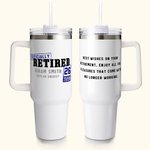Bicchiere isolato da 40 oz personalizzato con nome dell'anno e cannuccia per uso quotidiano Regalo di addio al pensionamento divertente per il collega