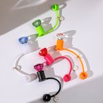 Personalized Multicolor Diamond Straw Cover Topper with Initial Charm Accessories for Stanley Tumbler Birthday Party Favors Gift for Women