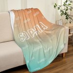 Personalized Gradient Rainbow Multicolour Soft Throw Blanket with Repeating Names Home Decor Birthday Family Gift for Boys Girls