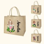 Bolsa de yute grande con nombre para regalo de cumpleaños deportivo para golfistas Jugadores de golf