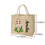 Bolsa de yute grande con nombre para regalo de cumpleaños deportivo para golfistas Jugadores de golf