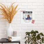 Pittura su tela con nome e anno, personalizzata, ufficialmente in pensione, regalo di addio per il collega in pensione.