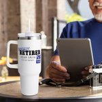 Bicchiere isolato da 40 oz personalizzato con nome dell'anno e cannuccia per uso quotidiano Regalo di addio al pensionamento divertente per il collega