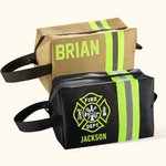 Personalizzato vigili del fuoco nome riflettente impermeabile borsa da toilette con manico rasatura viaggio essenziale festa del papà regalo di compleanno per gli uomini