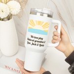 Bicchiere isolato da 40 oz personalizzato con testo Uso quotidiano Regalo di addio per colleghi in pensione