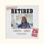 Pittura su tela con nome e anno, personalizzata, ufficialmente in pensione, regalo di addio per il collega in pensione.