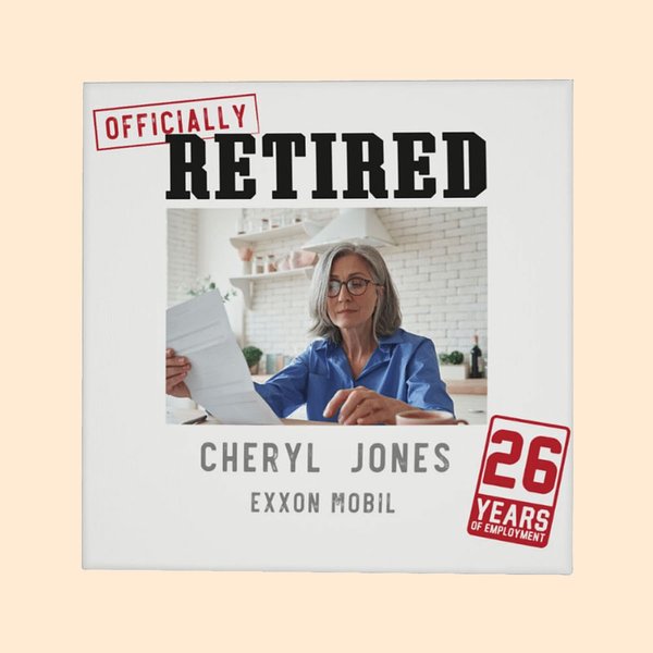 Personalisierte offiziell im Ruhestand Foto Leinwand Gemälde mit Namen und Jahr Wanddekoration Ruhestand Abschiedsgeschenk für Coworker Rentner