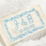 Etiquette de robe de mariée brodée avec initiales et date Cadeau de mariage pour la mariée et sa fille