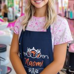 Gepersonaliseerde schaar haardroger kam verstelbare tekst barber schort met zak Kerst verjaardag Salon Gift voor kapper Hairstylist