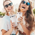 Personalized Multicolor Diamond Straw Cover Topper with Initial Charm Accessories for Stanley Tumbler Birthday Party Favors Gift for Women