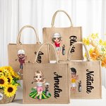 Bolsa de yute grande con nombre para regalo de cumpleaños deportivo para golfistas Jugadores de golf