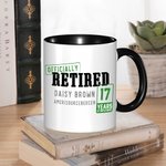 Tazza da caffè in ceramica da 11 oz personalizzata con nome e anno Regalo di addio al pensionamento divertente per il collega in pensione