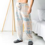 Personalizzato Nuvola di parole Unisex Set pigiama morbido a maniche lunghe con tasche e nome Regalo di compleanno per uomini e donne