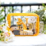 Personalized Birth Flower Clear Waterproof Makeup Bag with Name and Cartoon Character Birthday Anniversary Christmas Gift for Women Girls