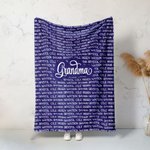 Coperta di famiglia personalizzata multicolore in morbido pile con 1-20 nomi Regalo di Natale e compleanno per la famiglia dei nonni