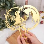 Personalised Dog Cat Groom Bride Silhouette Cake Topper with Name Wedding Ceremony Decor Gift for Family Friend