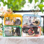 Personalized Birth Flower Clear Waterproof Makeup Bag with Name and Cartoon Character Birthday Anniversary Christmas Gift for Women Girls