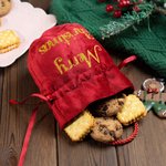 Personalized Velvet Drawstring Santa Sack Sweets Bag with Glitter Name and Handle Home Decor Christmas Party Supplies Gift for Kids
