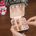 Astuccio da viaggio per gioielli in pelle con fiocco e nome glitterato Regalo di Natale di compleanno per lei