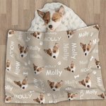 Personalised Cute Meat Fish Bone Pet Avatar Soft Blanket with Name Birthday Gift for Cat Dog Pet Lover Owner