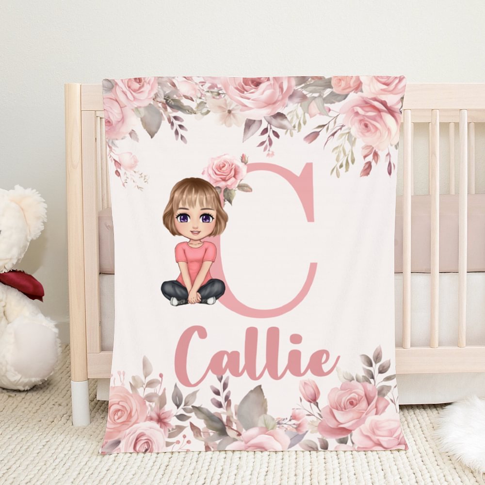 Coperta Personalizzata Con Nome Per Neonati - Morbida, Regalo Di Nascita Personalizzabile