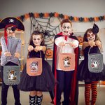 Personlig spökfladdermus pumpa pläd återanvändbar godiskorg med namn Halloween bus eller godis aktivitetsgåva för pojkar flickor