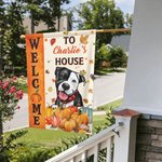 Henkilökohtainen Koira Kissa Kurpitsat Puutarha lippu 1-3 nimet Piha kuisti sisustus Halloween Housewarming lahja perheelle puutarhanhoito lemmikkieläinten ystäville