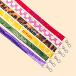 Cordino personalizzato per badge multicolore con nome orizzontale ricamato Accessori per il personale dell'ufficio Regalo di apprezzamento per l'inseg