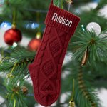 Personalized Christmas Stocking Family Knitting Stocking Embroidered with Name Monogram Christmas Gift for Family Friend Home Decoration