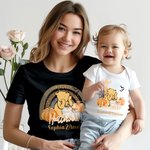 Personalised Cute Bear First Halloween 100% Cotton Baby Bodysuit T-shirt Matching Outfit Set with Name Halloween Gift for New Mom Baby