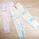 Personalizzato Nuvola di parole Unisex Set pigiama morbido a maniche lunghe con tasche e nome Regalo di compleanno per uomini e donne