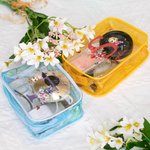 Personalized Birth Flower Clear Waterproof Makeup Bag with Name and Cartoon Character Birthday Anniversary Christmas Gift for Women Girls