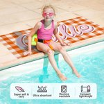 Personalizzato Rapido assorbente morbido Retro Plaid Nome Asciugamano da spiaggia Accessorio estivo Compleanno Regalo di Natale per amico Famiglia