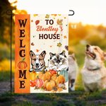 Henkilökohtainen Koira Kissa Kurpitsat Puutarha lippu 1-3 nimet Piha kuisti sisustus Halloween Housewarming lahja perheelle puutarhanhoito lemmikkieläinten ystäville