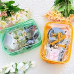 Personalized Birth Flower Clear Waterproof Makeup Bag with Name and Cartoon Character Birthday Anniversary Christmas Gift for Women Girls