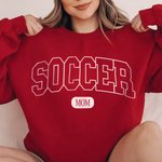 Personalized Multicolour Soccer Mom Dad Crewneck Sweatshirt Hoodie with 1 - 6 Kid Names Birthday Sports Event Cheer Accessories Gift for Family