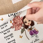 Personalised Birth Flower You Are Beautiful Amazing Name Jute Tote Bag with Birth Flower Christian Christmas Gift for Women