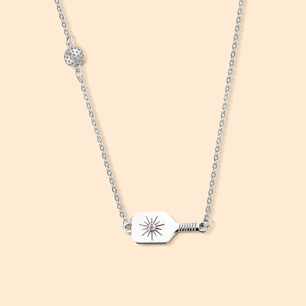 Personalizada Piedra de Nacimiento Pickleball Paddle Collar con Pickleball Charm Cumpleaños Aniversario Regalo para Mujeres