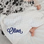 Couverture personnalisée en fourrure de vache avec nom Cadeau d'anniversaire de douche de bébé pour les nouveau-nés