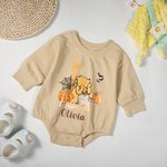 Personalized Pumpkin Classic Winnie the Pooh Long-sleeved Bodysuit with Name 1st Halloween Baby Shower Gift for Baby Newborn