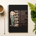 Personalizzato This Is Me Cartoon 120 pagine A5 quaderno a spirale foderato con nome e affermazione Regalo ispiratore per infermiere medico